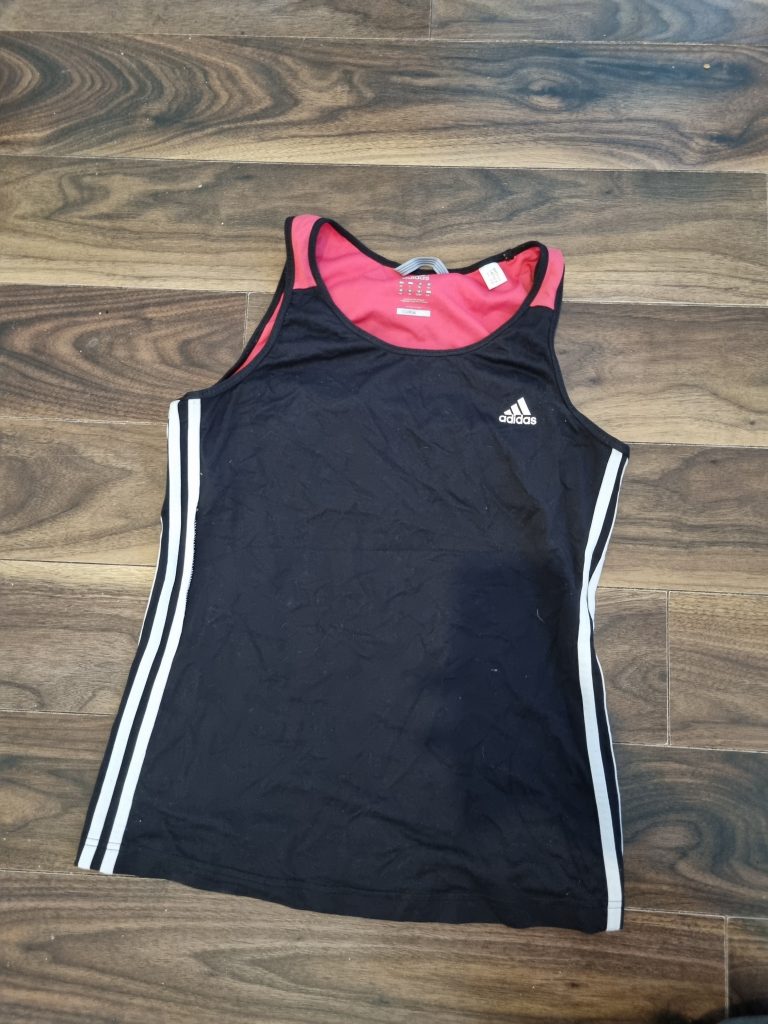 Adidas Black & pink Climacool Athletic womens vest Large