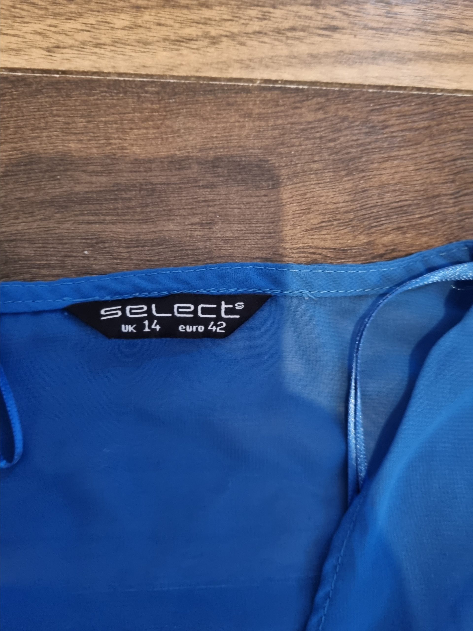Select Blue Sheer Chiffon Blouse UK 14 image 3