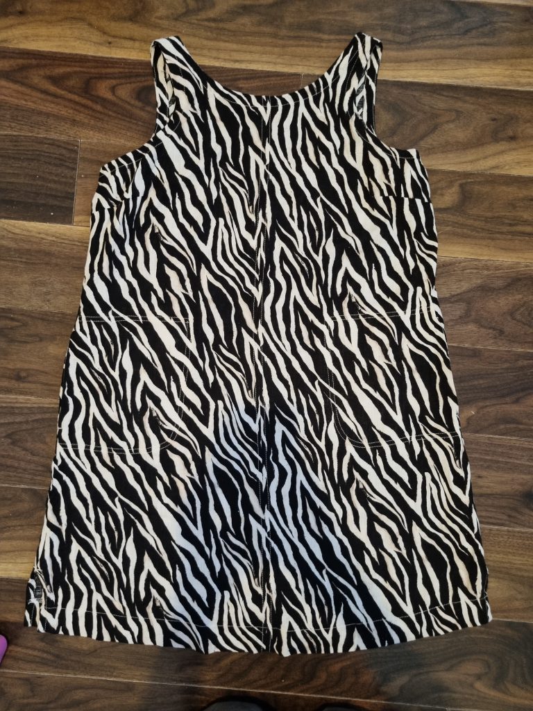 Next Black & White Zebra Print Tank Dress UK 16 Linen Blend