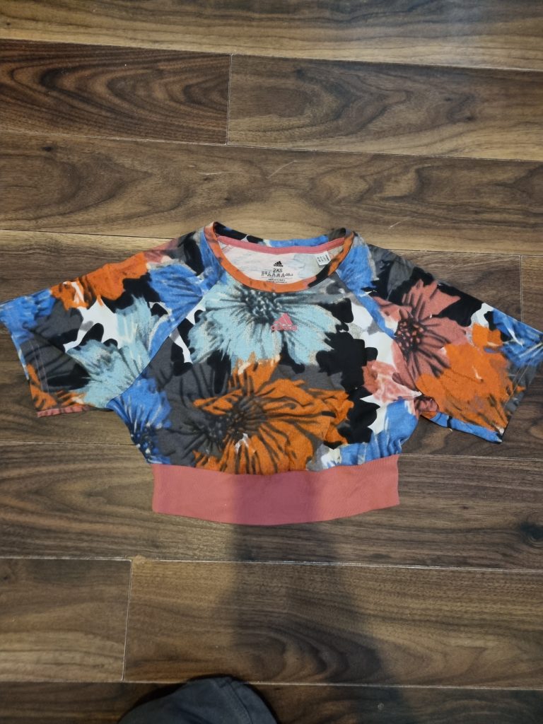 Adidas Multicolour Floral Print Crop Top 2XS