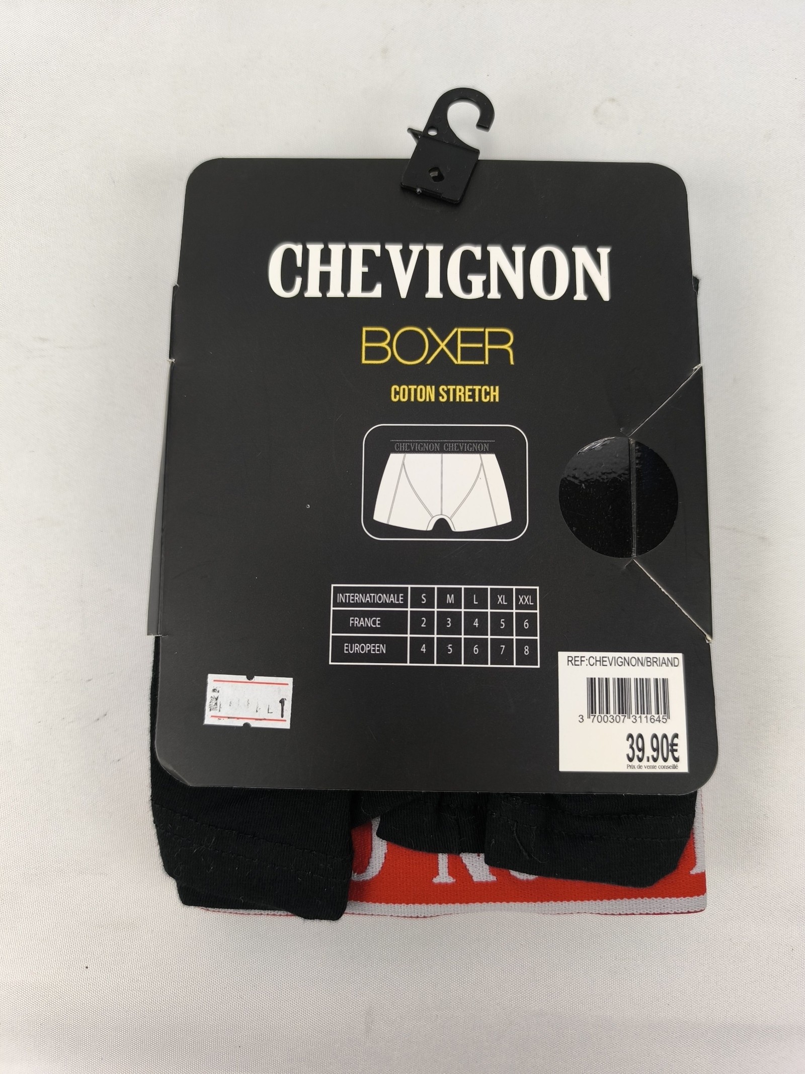 Chevignon Black & Red Boxer Shorts XL Cotton Stretch image 3