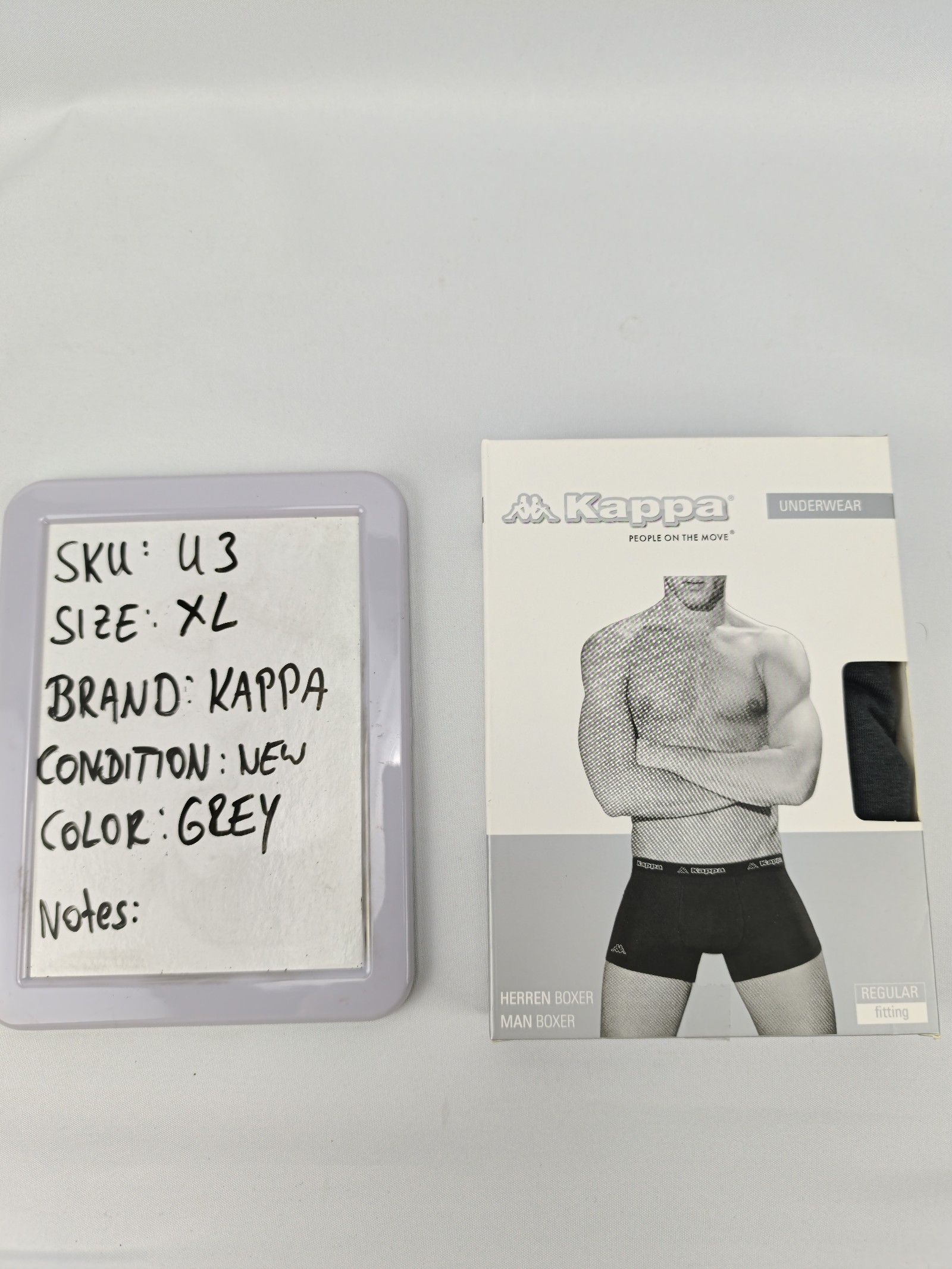 Kappa Grey Men Boxer Shorts XL Regular Fit
