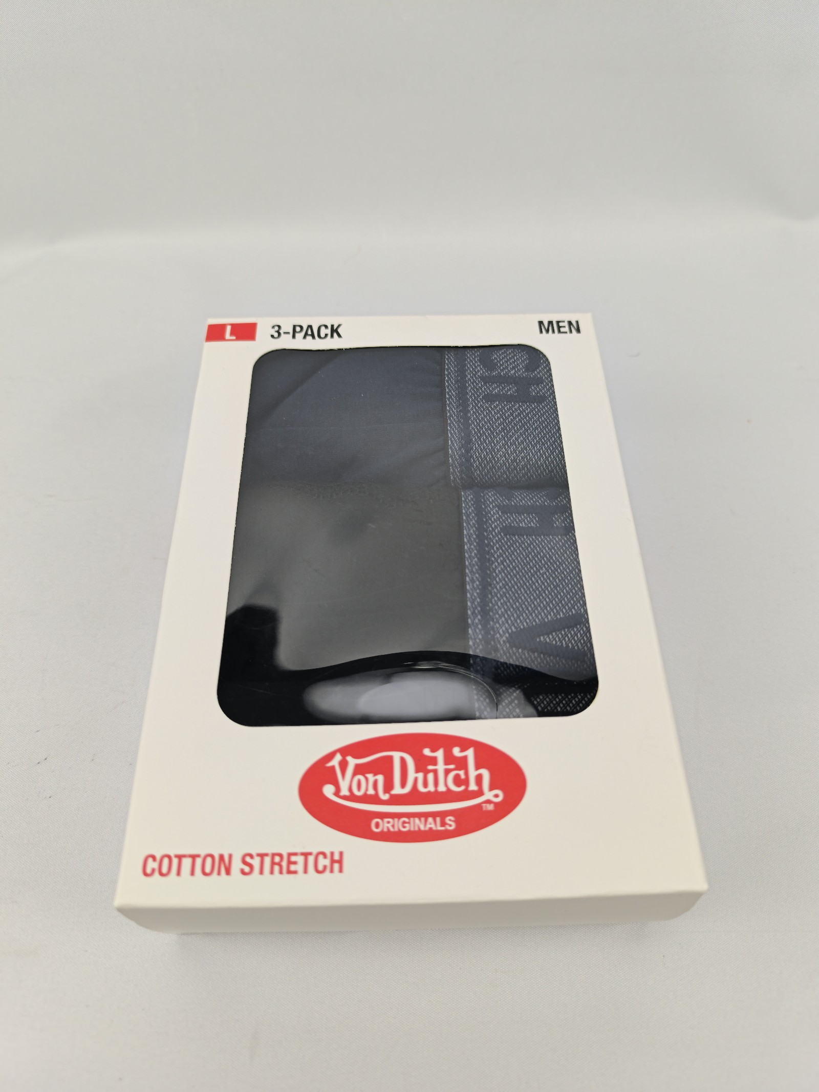 Von Dutch Black & Blue Cotton Stretch 3-Pack Boxer Briefs Large Men image 2