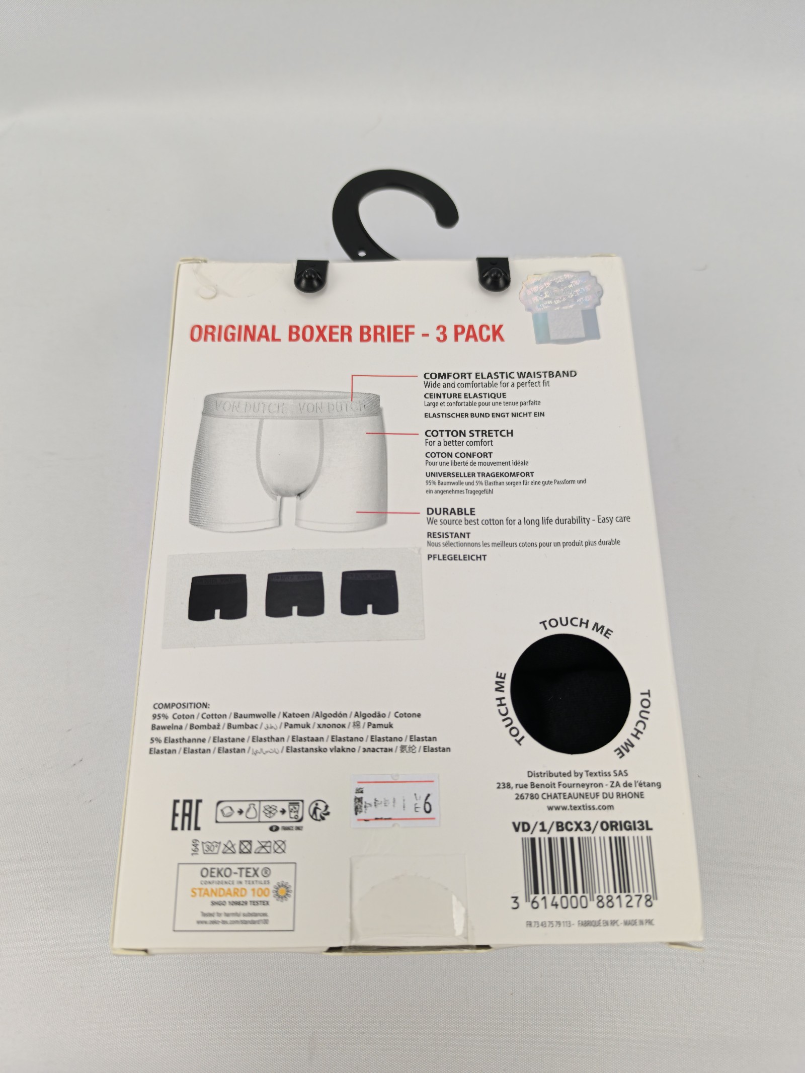 Von Dutch 3er Pack Boxershorts Herren L Schwarz Blau Cotton Stretch image 2