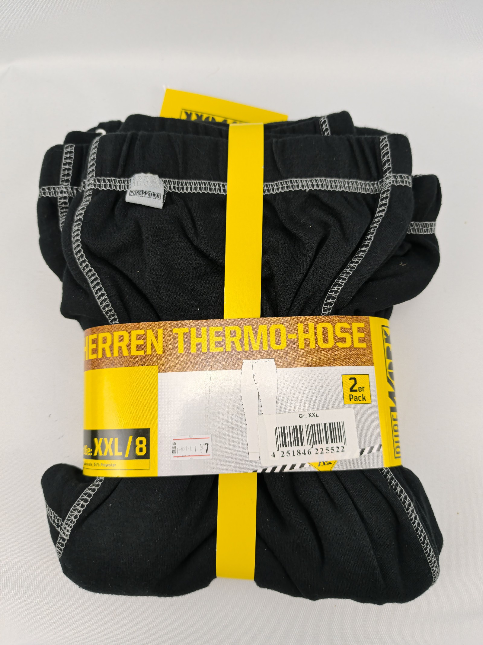 Pure Work Herren Thermounterwäsche XXL Schwarz Grau 2er-Pack Neu image 2
