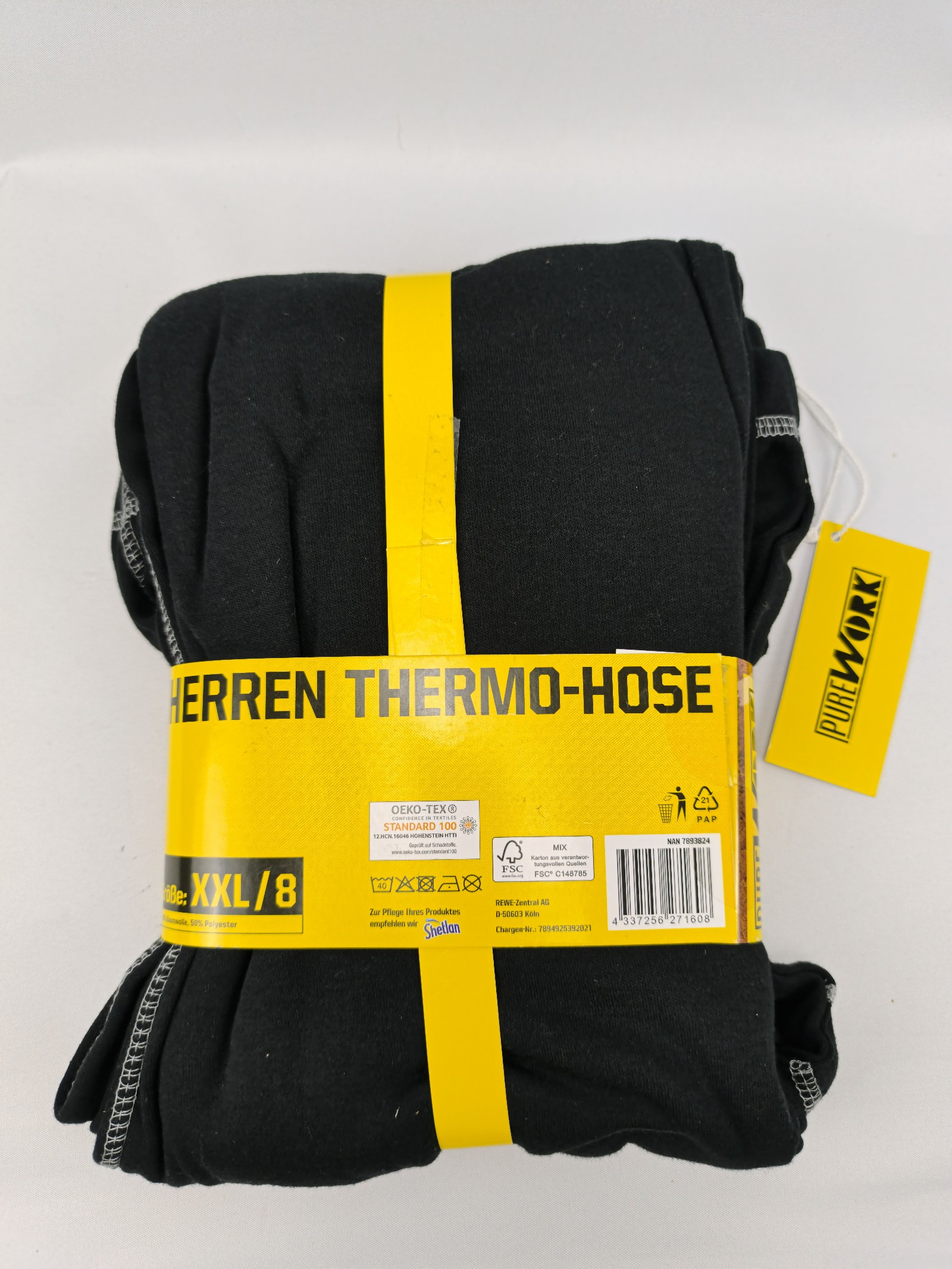 Pure Work Herren Thermounterwäsche XXL Schwarz Grau 2er-Pack Neu image 3