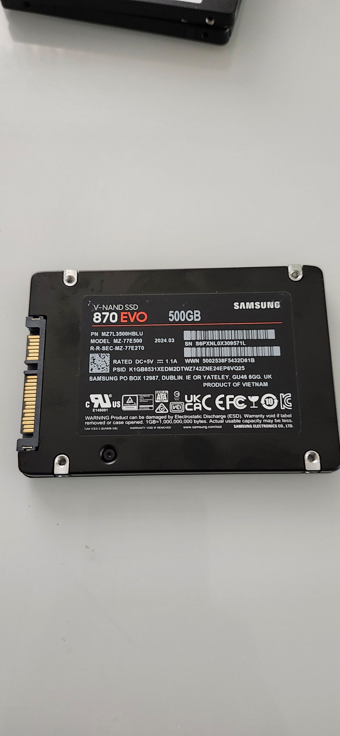 Samsung Black 870 EVO 500GB V-NAND SSD