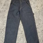 Carhartt reworked Dark Denim Workwear Jeans 34 Relaxed Fit Heavyweight Cotton