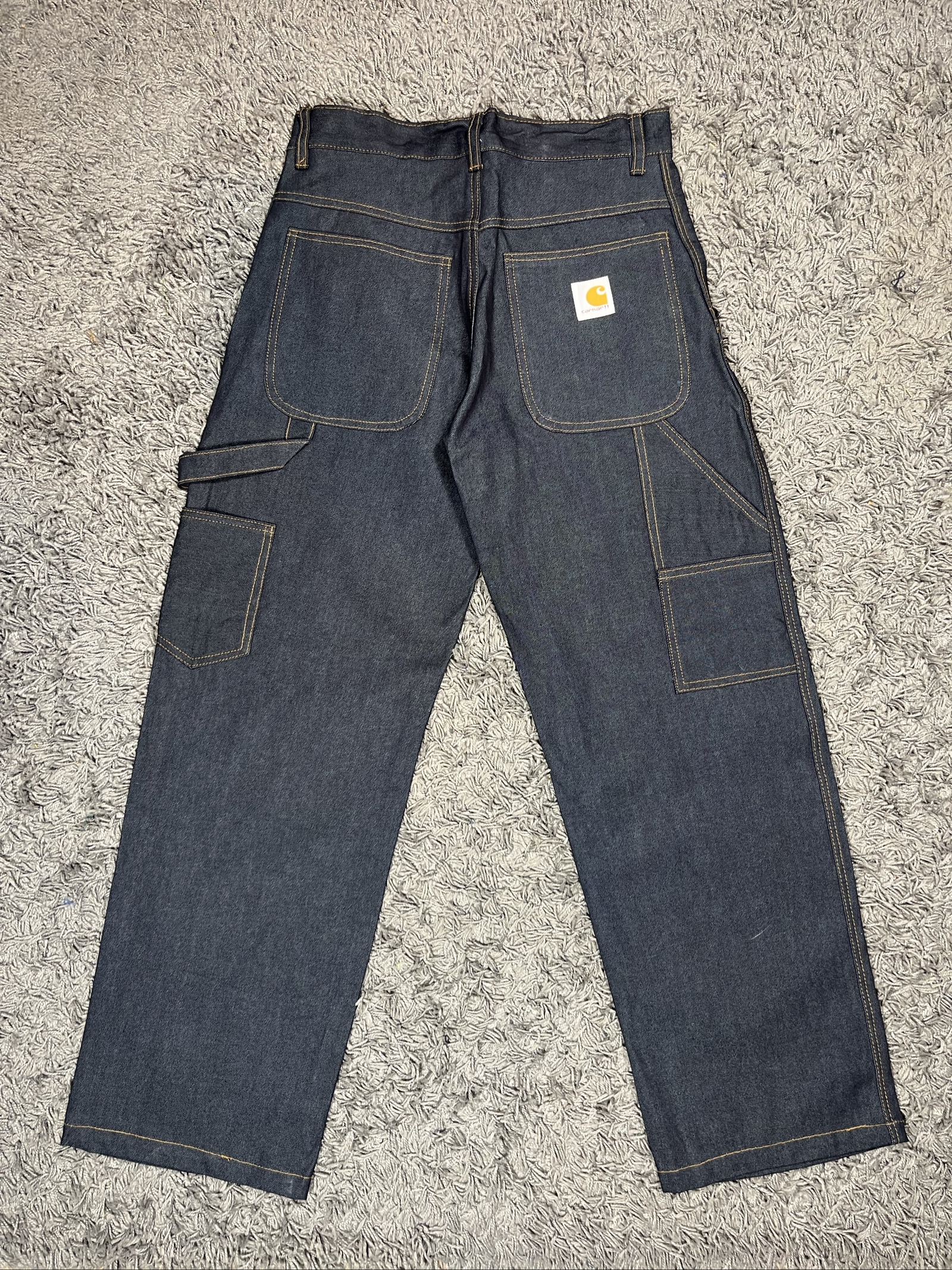 Carhartt reworked Dark Denim Workwear Jeans 34 Relaxed Fit Heavyweight Cotton image 6