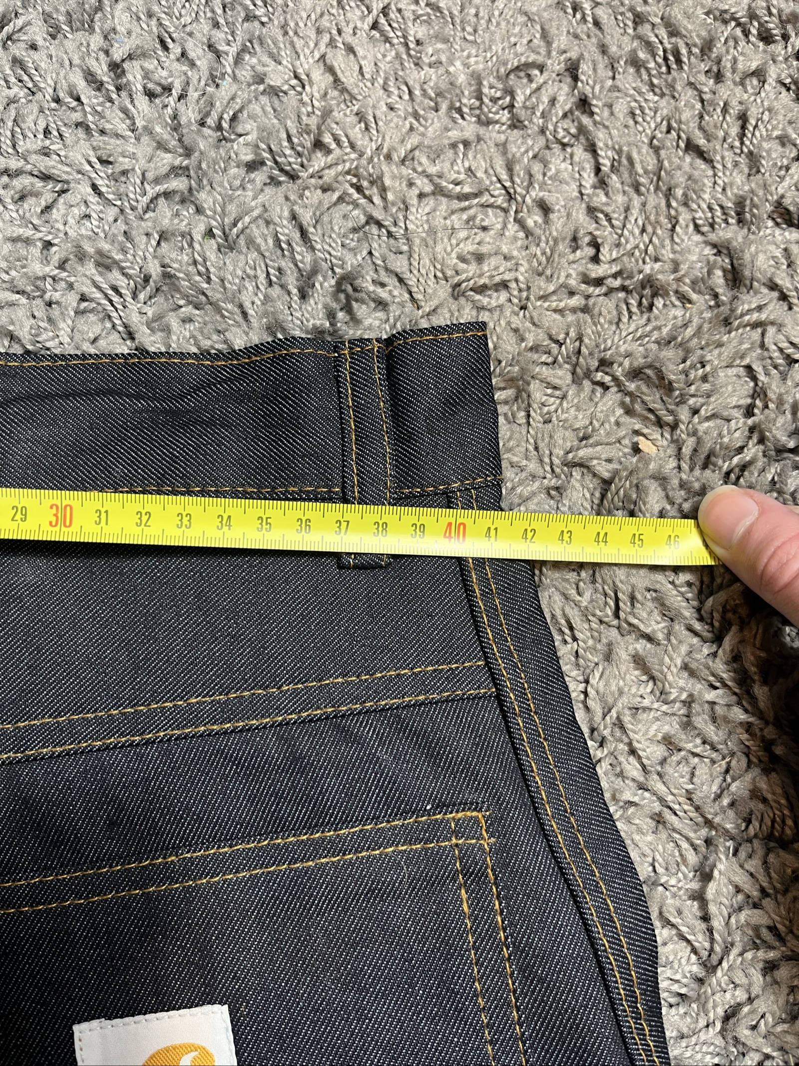 Carhartt reworked Dark Denim Workwear Jeans 34 Relaxed Fit Heavyweight Cotton image 9