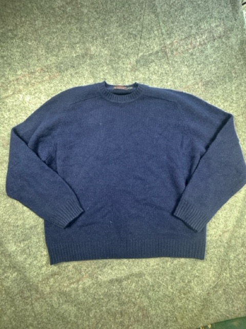 Roundtree & Yorke Navy Wool Crewneck Sweater XXL