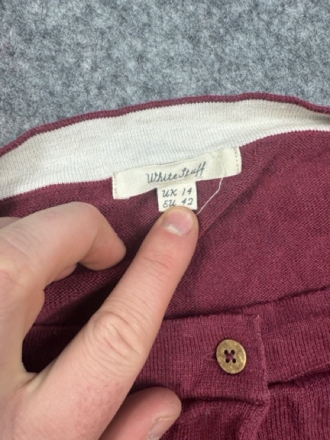 White Stuff Burgundy Cardigan UK 14 image 3