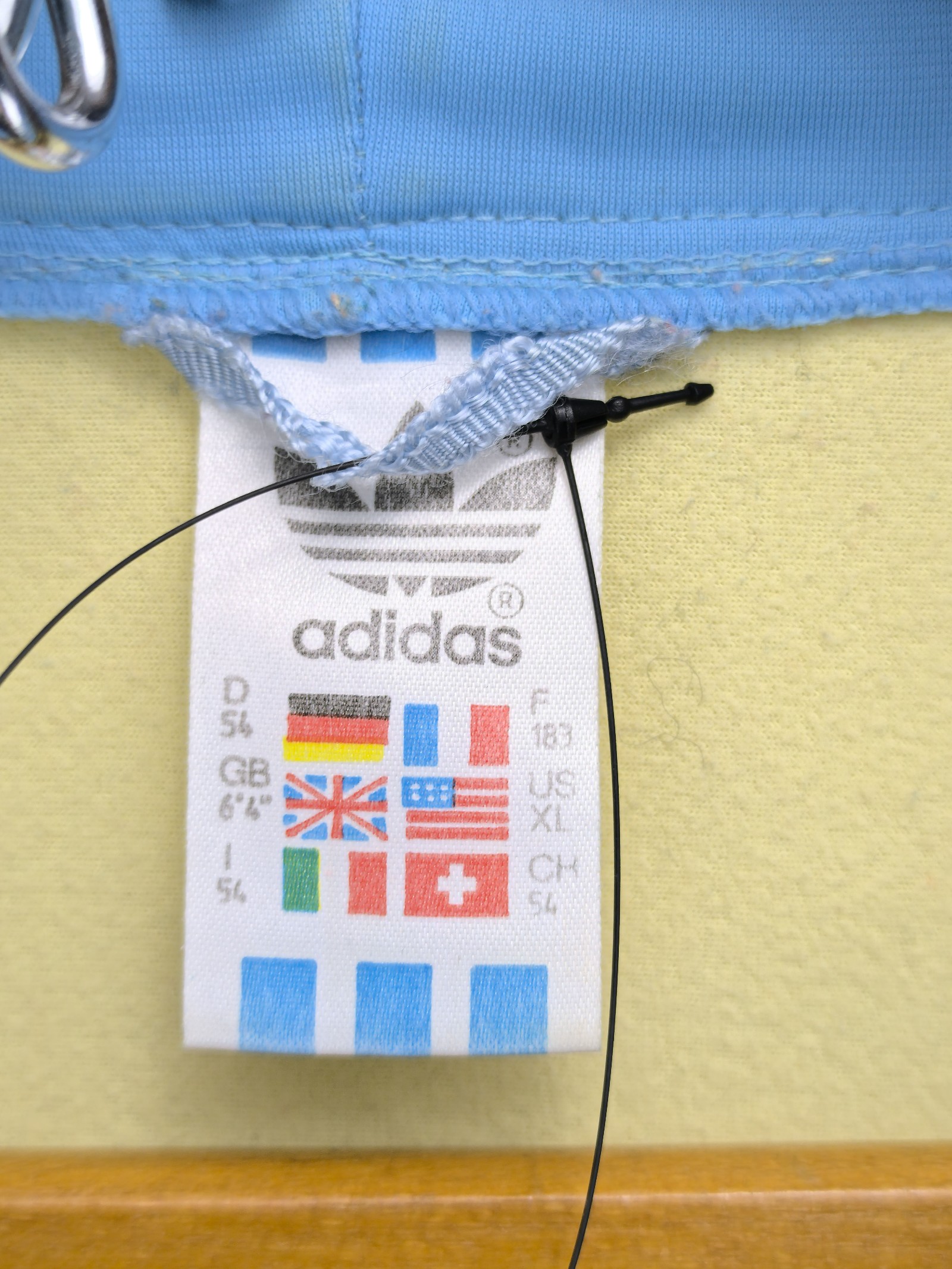 Adidas Vintage Hoodie XL Pullover Windbreaker Gelb Blau Herren 80er 90er Austria image 6