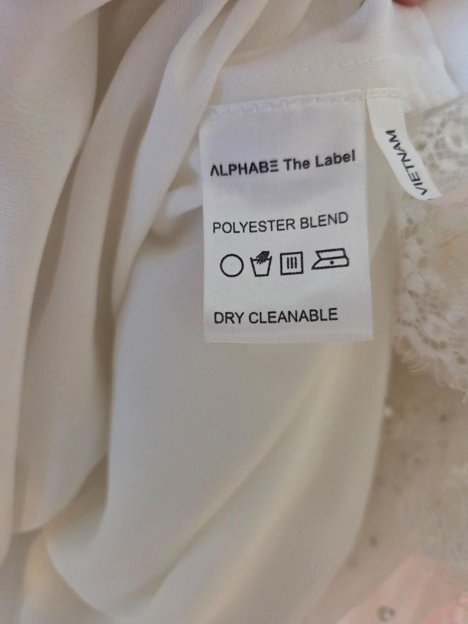 ALPHA-BE White Pearl Embellished Lace Overlay Dress Size 12 image 5