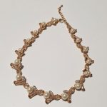 Costume rose Gold & White Pearl Detail Necklace Adjustable