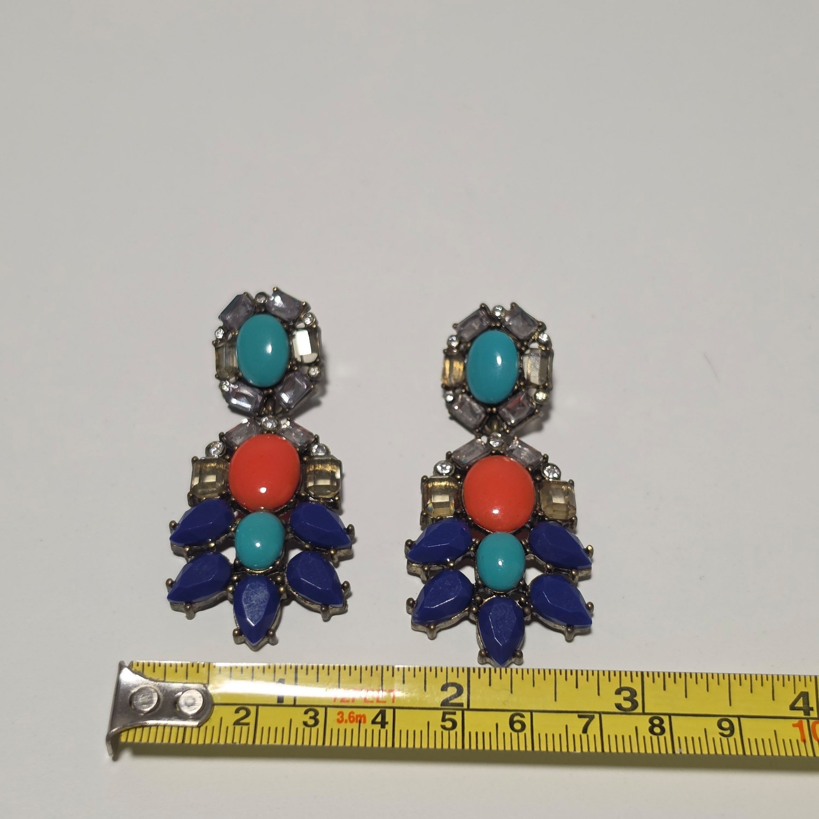 Costume Multi-Coloured Statement Drop Earrings image 3