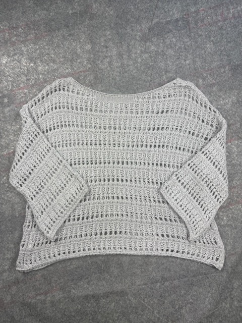 My Good Grey Crochet Knit Sweater
