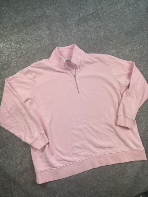 M&S Light Rose Pink 1/4 Zip Sweatshirt L