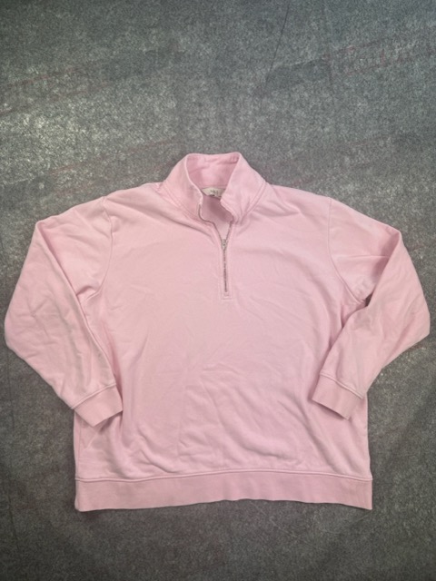 M&S Light Rose Pink 1/4 Zip Sweatshirt L image 2