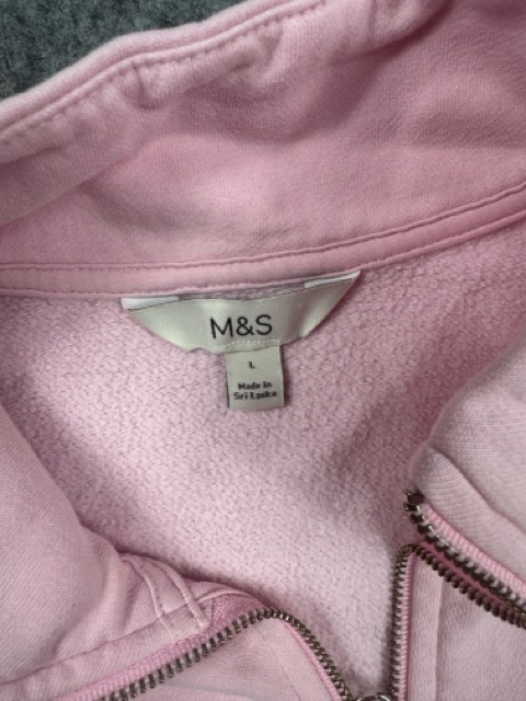 M&S Light Rose Pink 1/4 Zip Sweatshirt L image 3