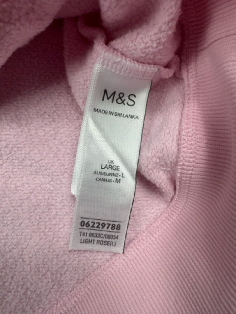 M&S Light Rose Pink 1/4 Zip Sweatshirt L image 5