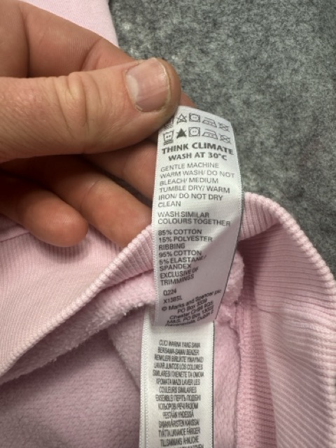 M&S Light Rose Pink 1/4 Zip Sweatshirt L image 6