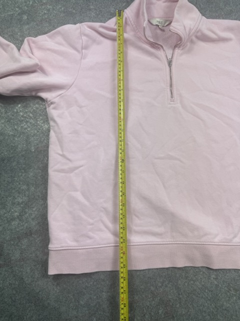 M&S Light Rose Pink 1/4 Zip Sweatshirt L image 8