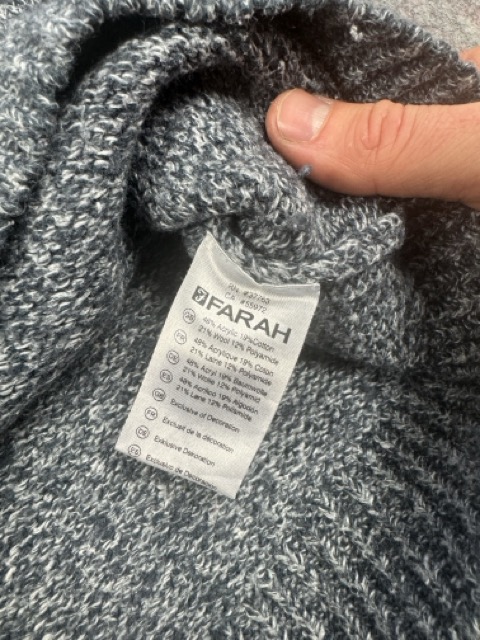 Farah Grey Knit Sweater XL image 5