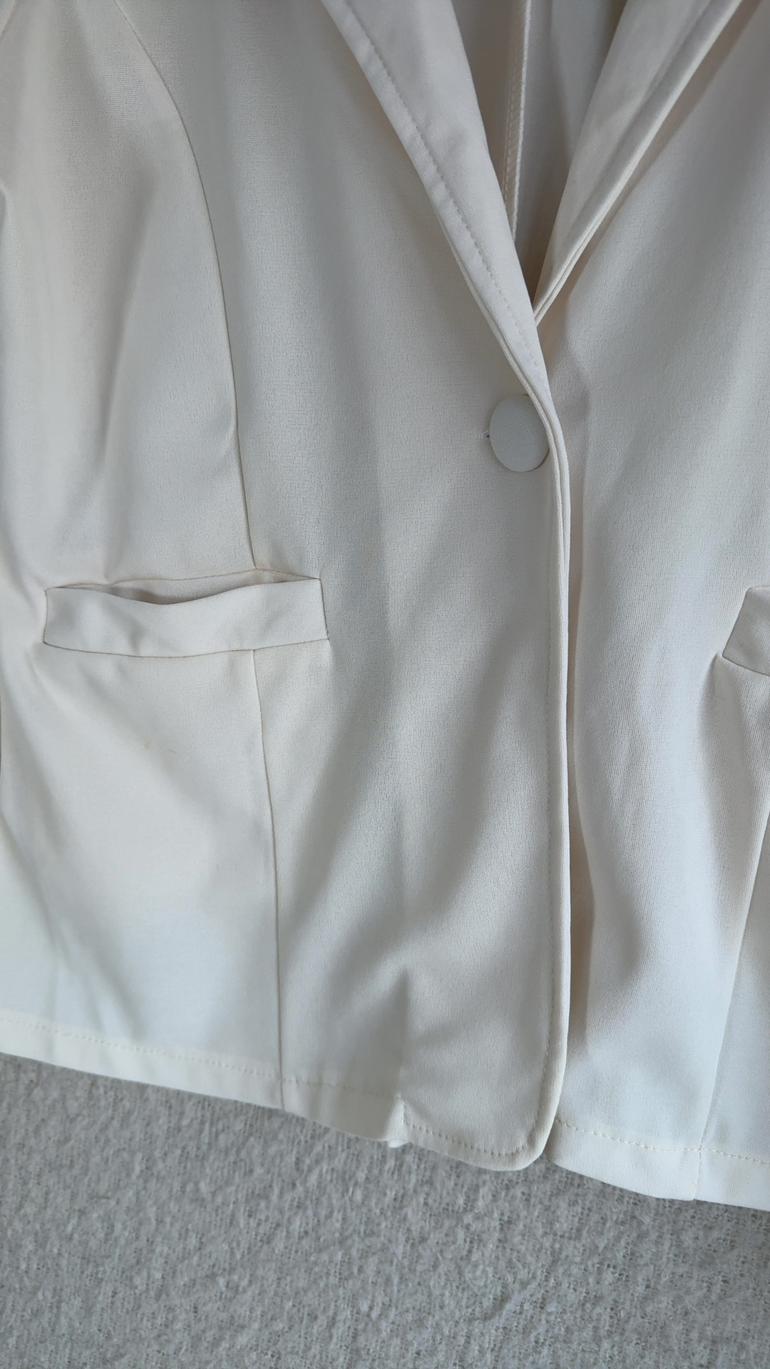 HuaXiYun Cream Single Button Tailored Jacket UK M Lightweight Office Blazer image 2
