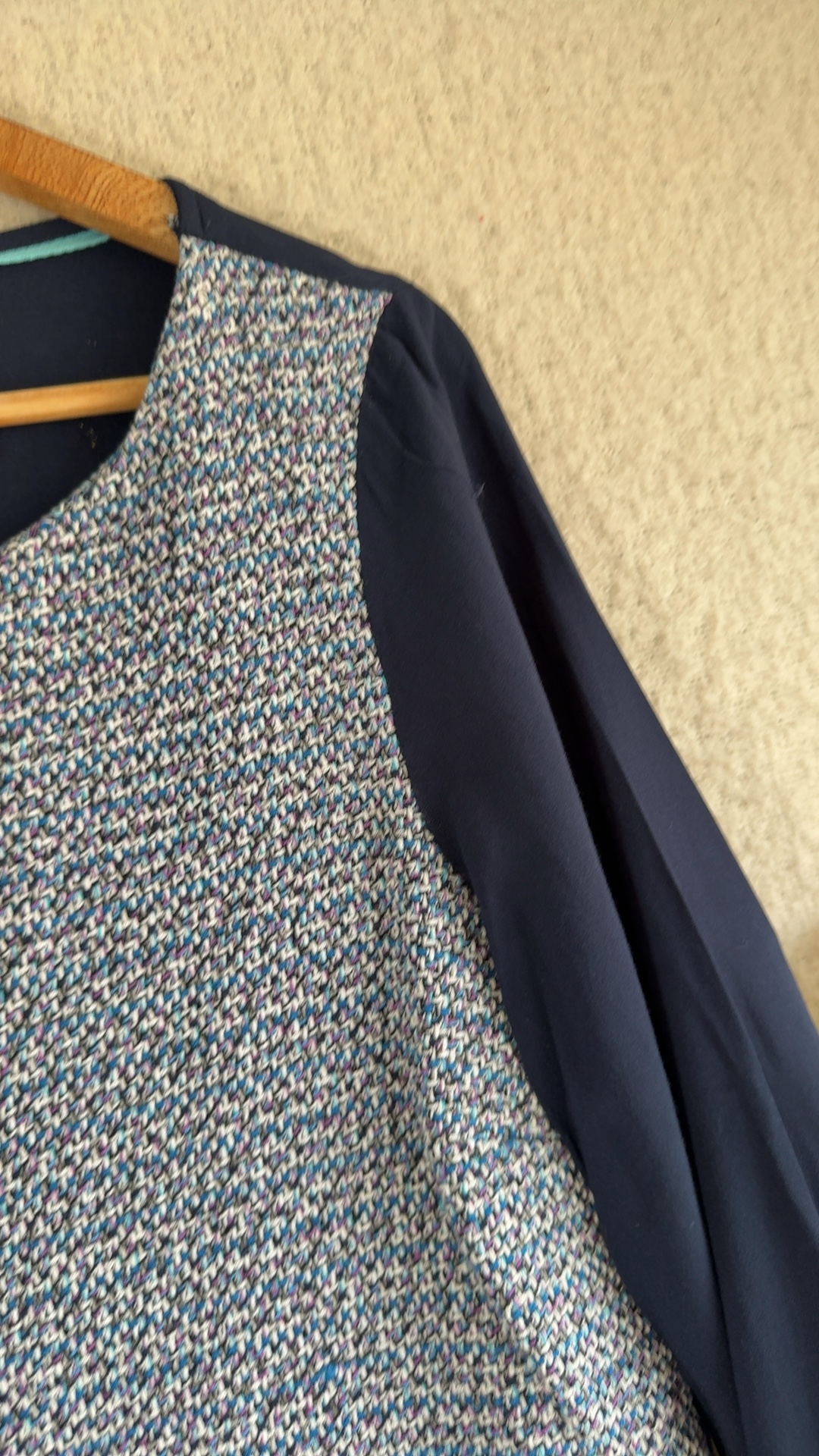 White Stuff Navy Blue & Multi Colour Long Sleeve Dress UK 12 Casual Boho Style image 2