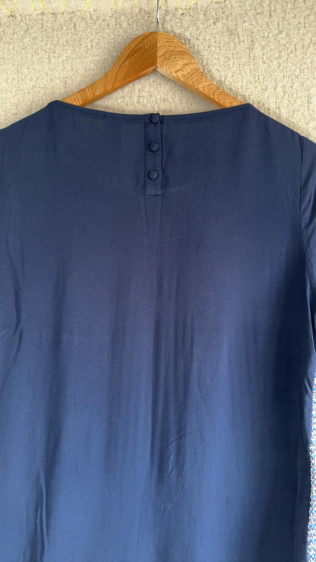 White Stuff Navy Blue & Multi Colour Long Sleeve Dress UK 12 Casual Boho Style image 5