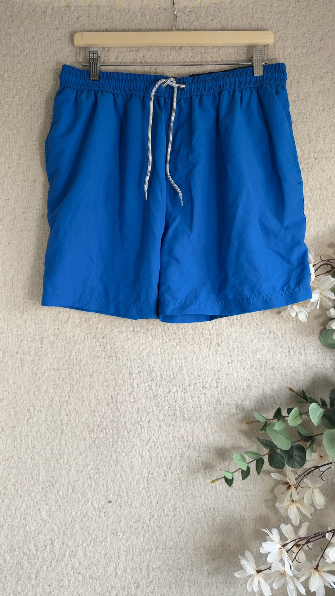 George Blue Casual Men's Swim Shorts Large Cobalt Drawstring Summer Beachwear