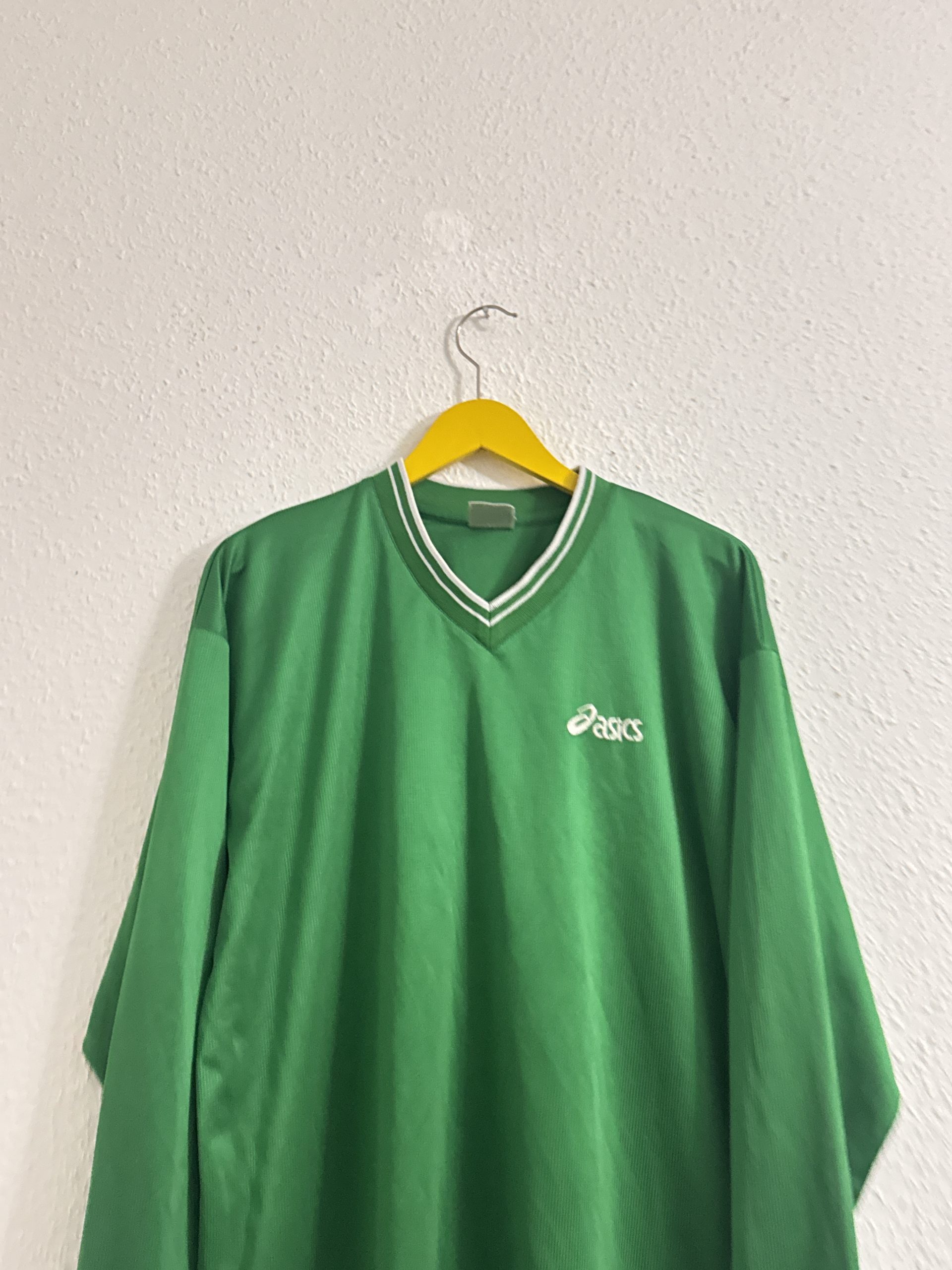 Asics Green Long Sleeve V-Neck Sports Top Size XL 2849 image 2