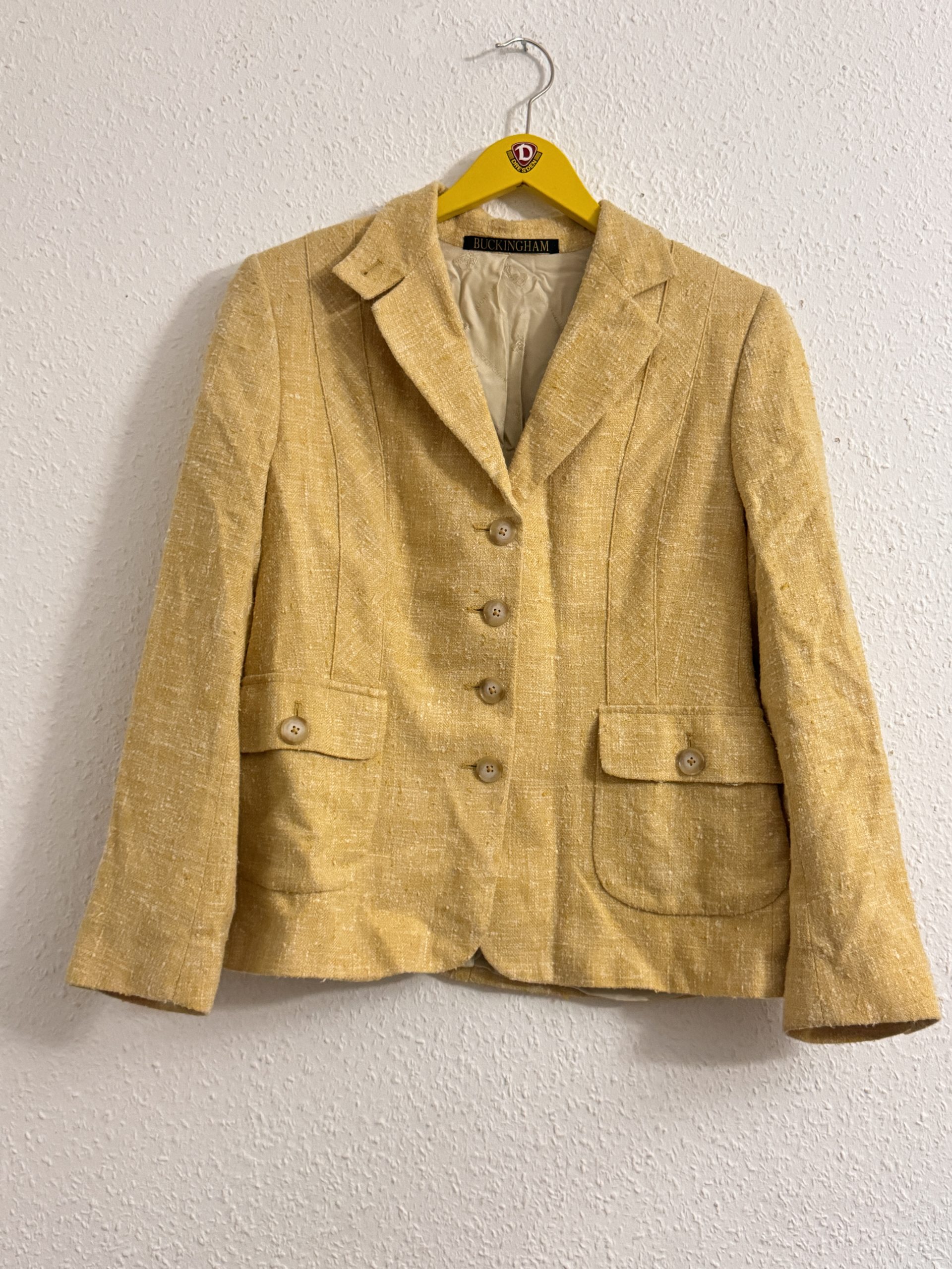 Buckingham Yellow Tweed Blazer UK 12 2851