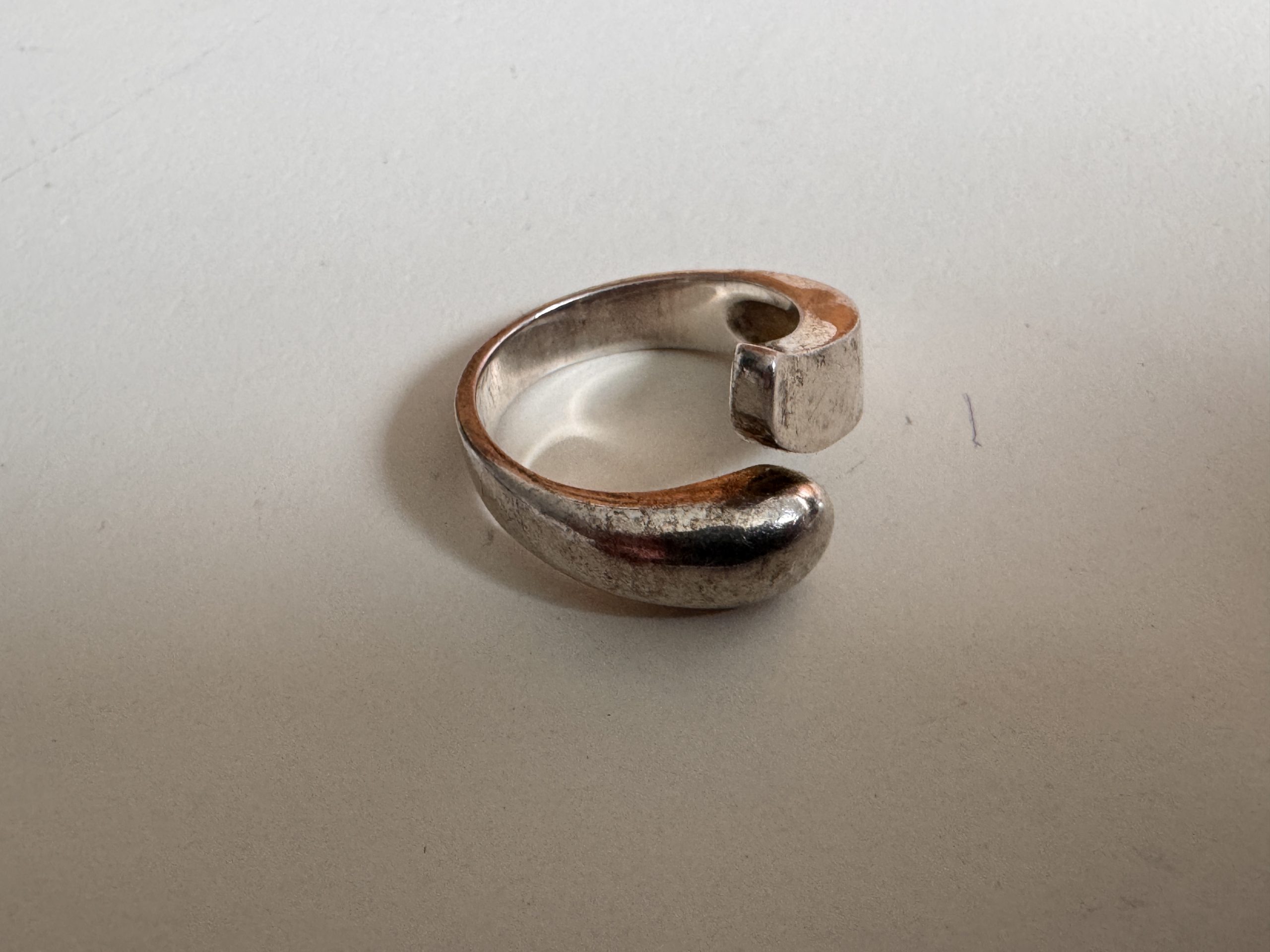 Vintage 925 Silver Open Ring Size 19 Rustic Finish 4 image 2