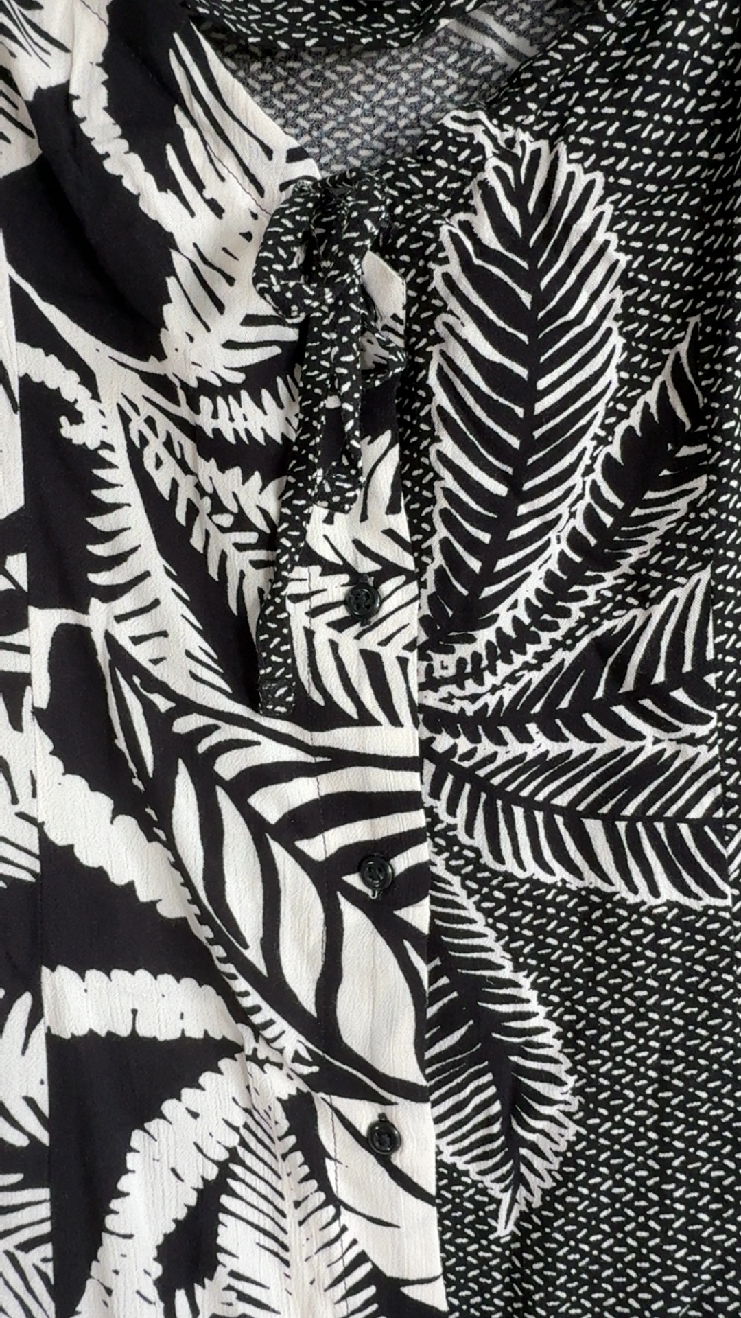 Next Black & White Leaf Print Strappy Dress UK 10 Lightweight Viscose Summer image 4