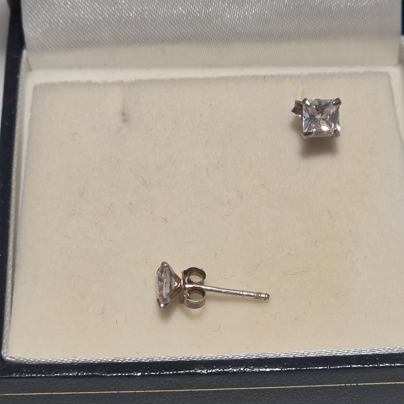 925 sterling silver Clear Crystal Stud Earrings image 3