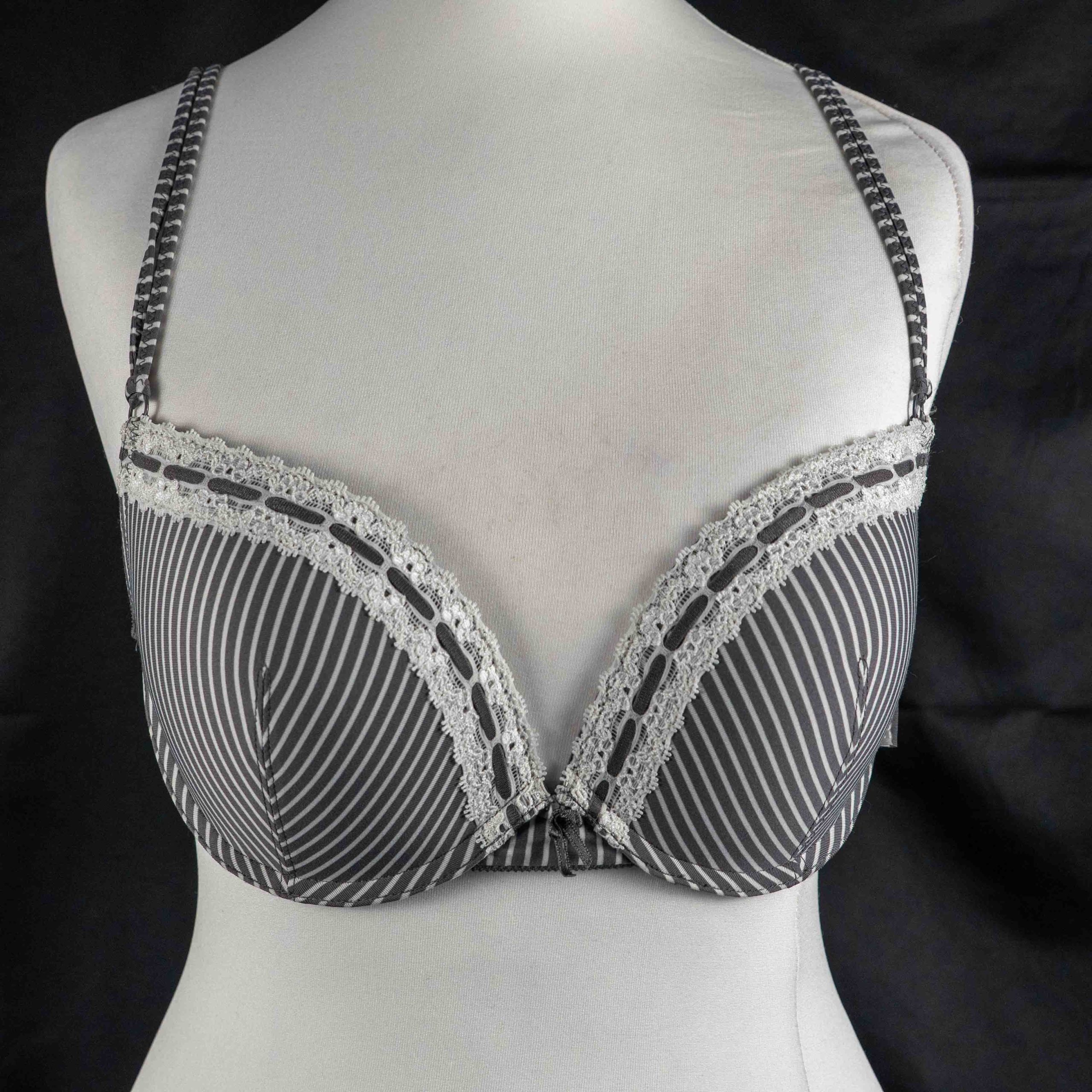 Esprit 36B Black & White Stripe Bra NWT