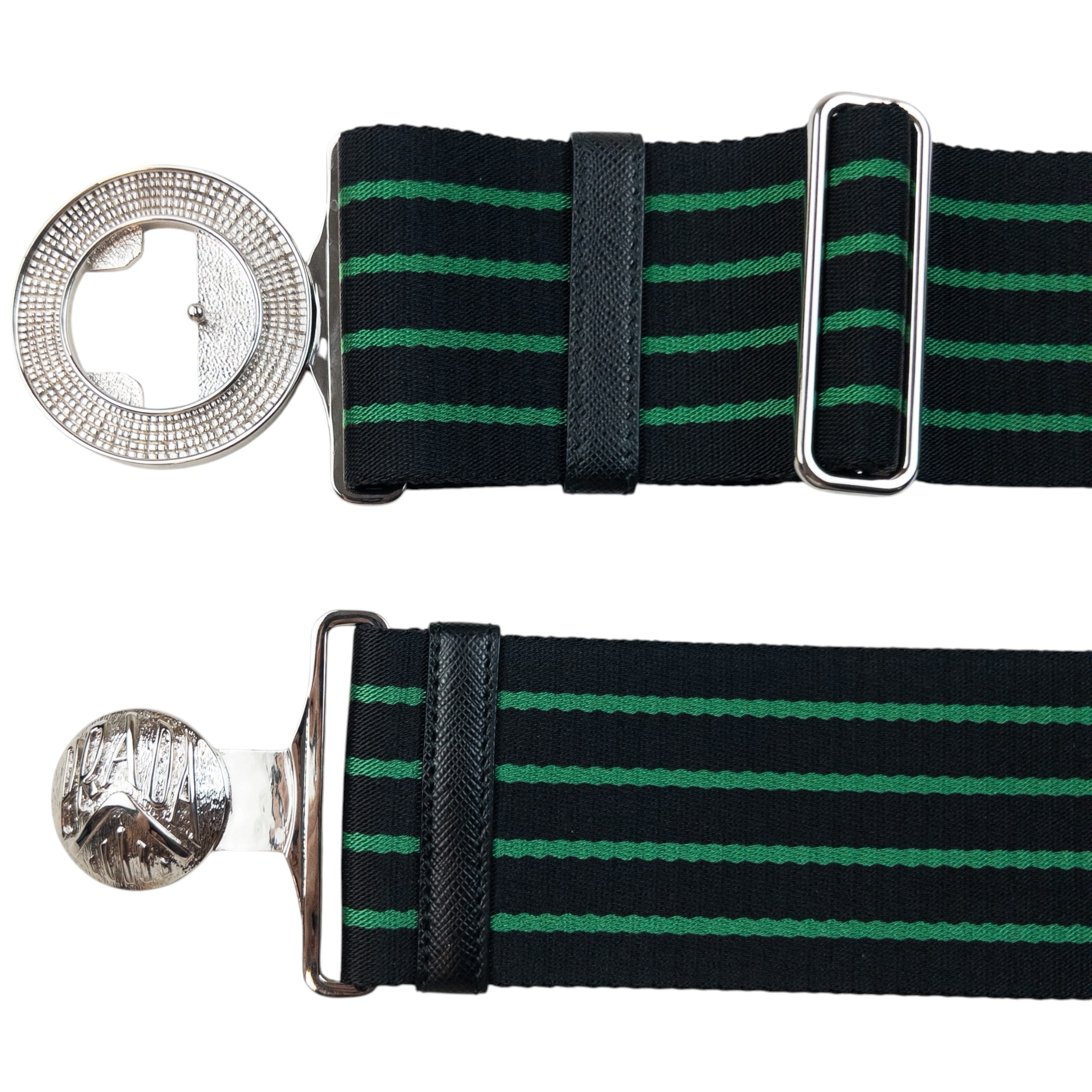 Vintage 90s Prada Striped Belt One Size image 5