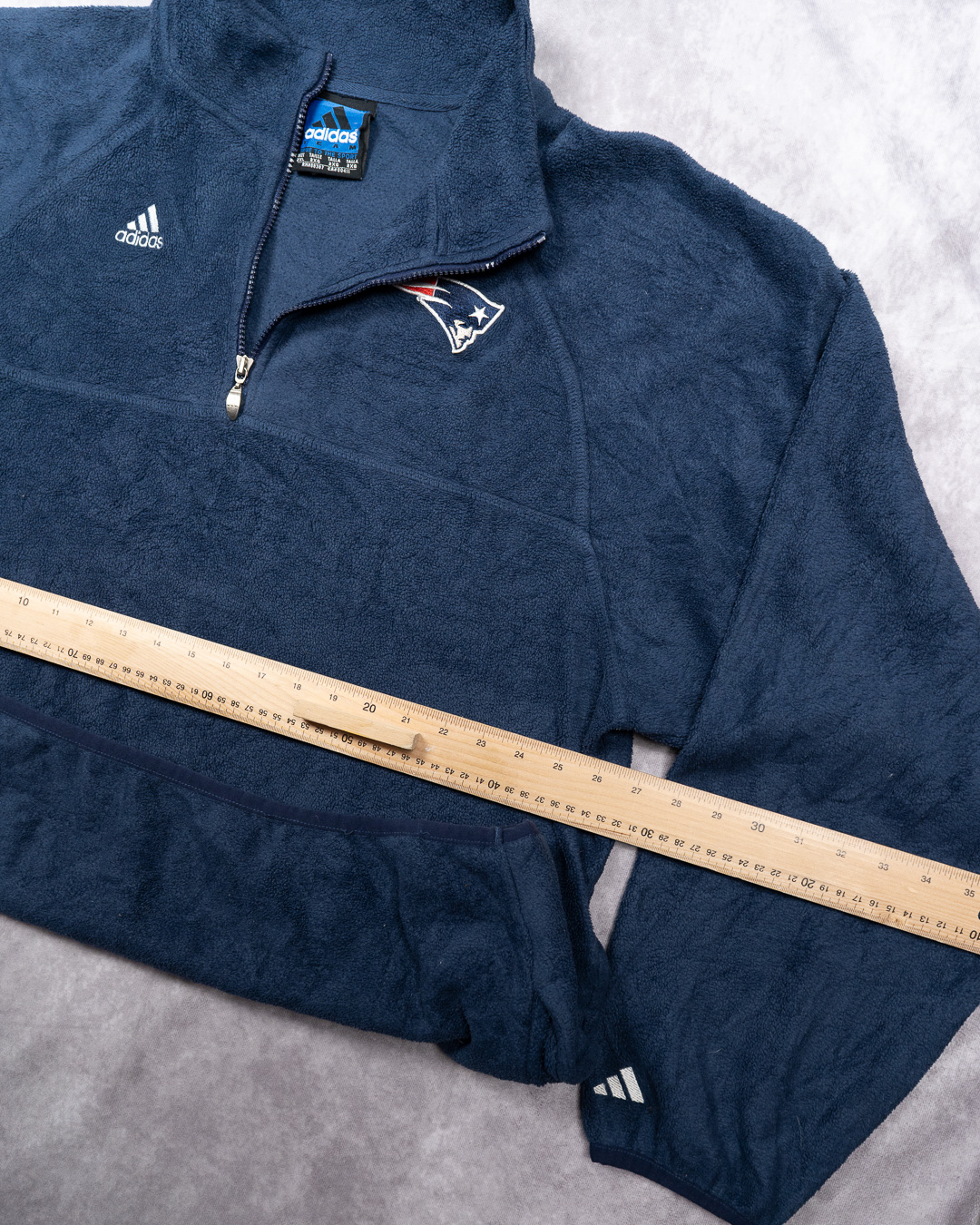 Adidas Navy Fleece NFL Patriots 1/4 Zip Pullover 2XL image 5
