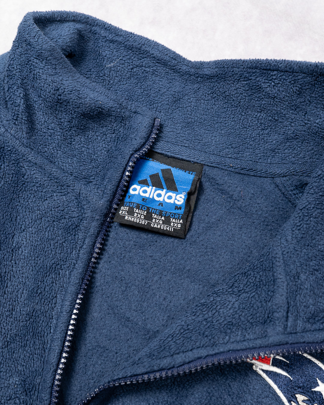 Adidas Navy Fleece NFL Patriots 1/4 Zip Pullover 2XL image 4
