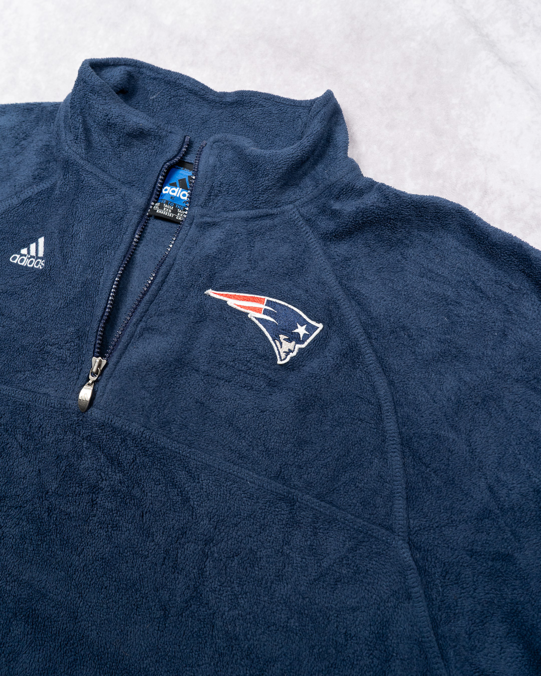 Adidas Navy Fleece NFL Patriots 1/4 Zip Pullover 2XL image 3
