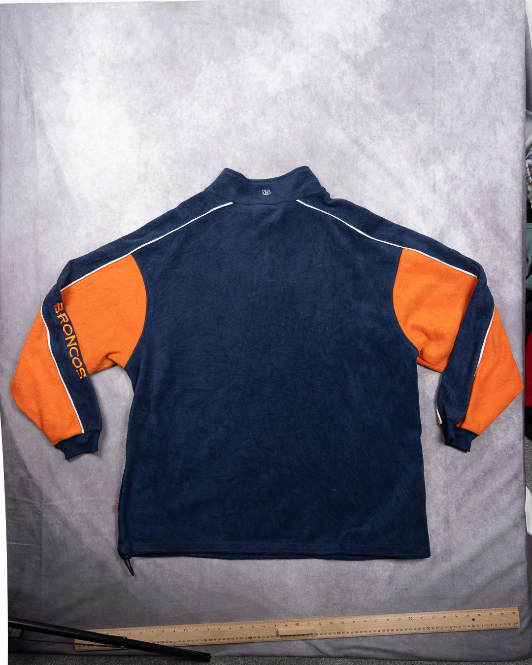 NFL Denver Broncos Navy & Orange Fleece 2XL Pullover Jacket image 2