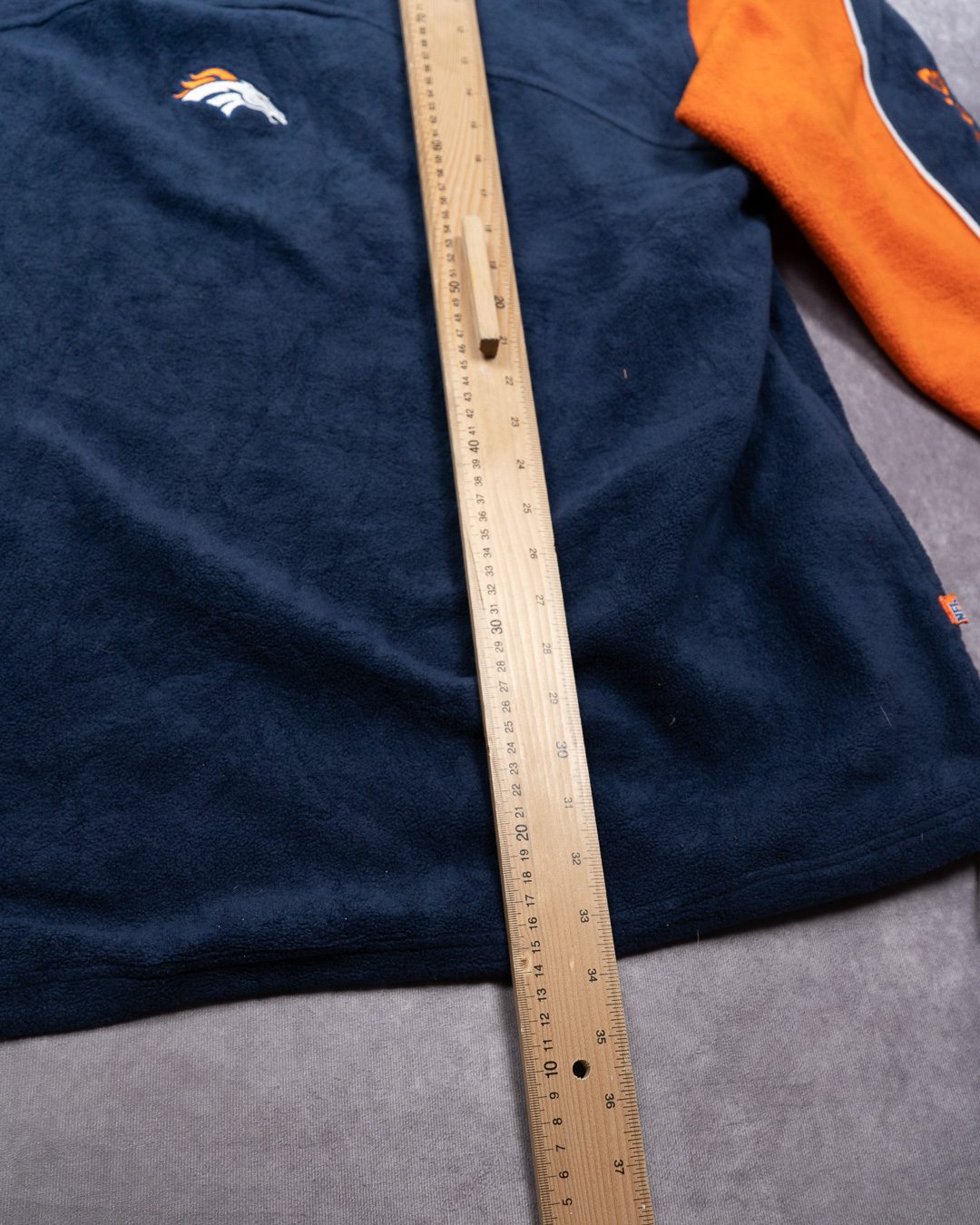 NFL Denver Broncos Navy & Orange Fleece 2XL Pullover Jacket image 10