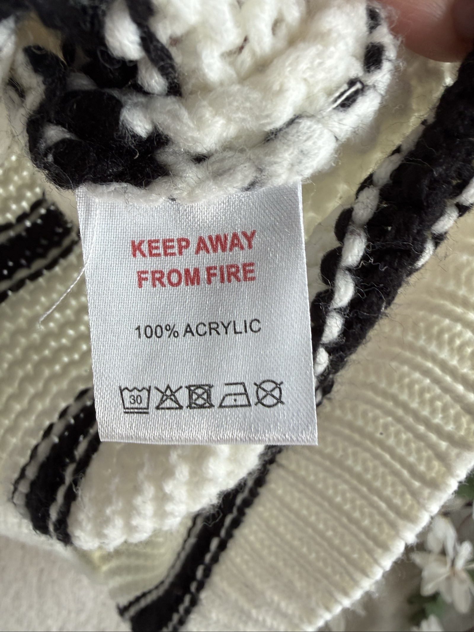 In The Style Black & White Striped Chunky Knit Sweater UK 10/12 Oversized image 5