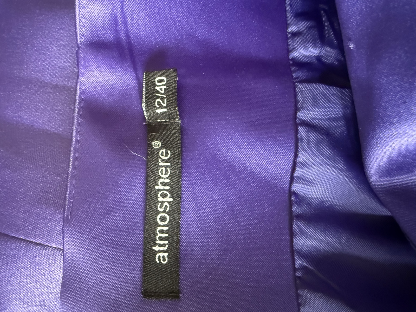 Atmosphere Purple Pencil Skirt UK 12 Satin Finish Elegant Office Classic image 3