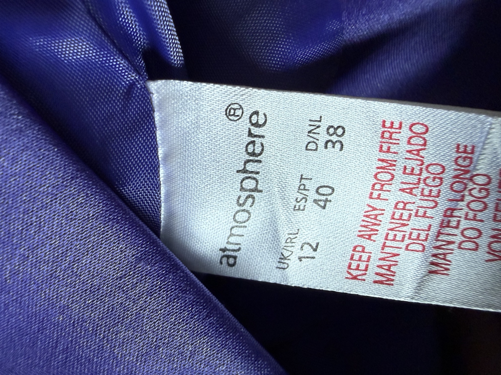 Atmosphere Purple Pencil Skirt UK 12 Satin Finish Elegant Office Classic image 6