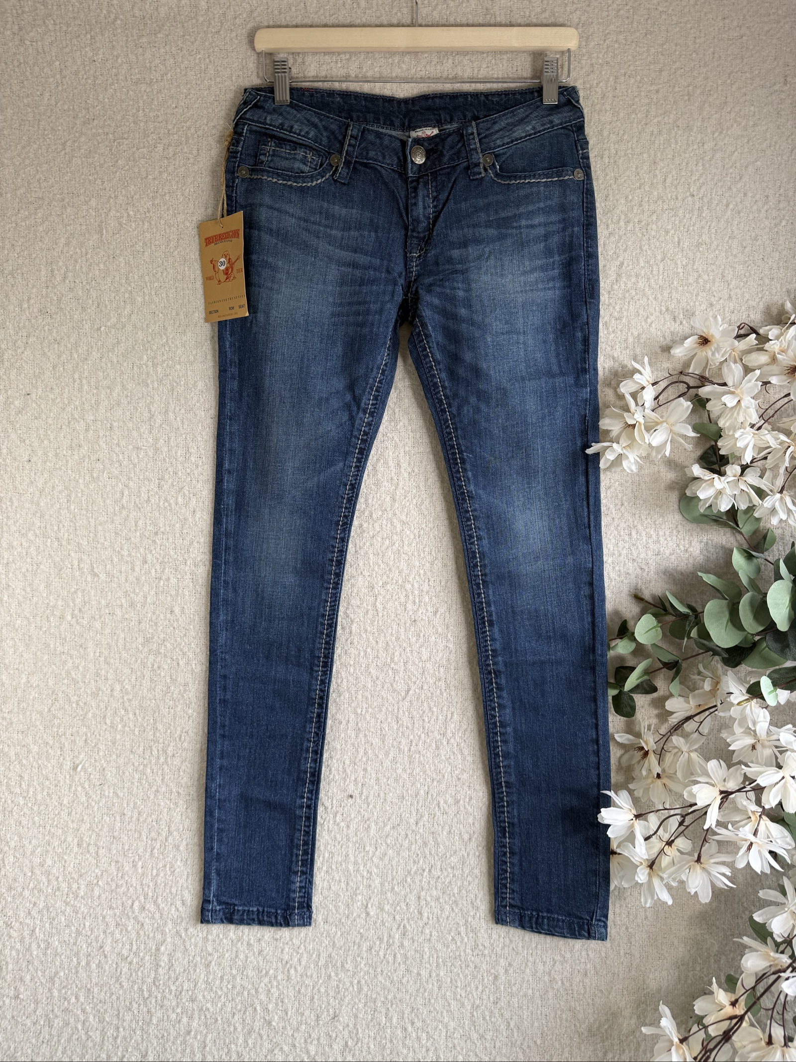 True Religion Dark Blue Denim Jeans UK 30 Slim Fit Classic Style