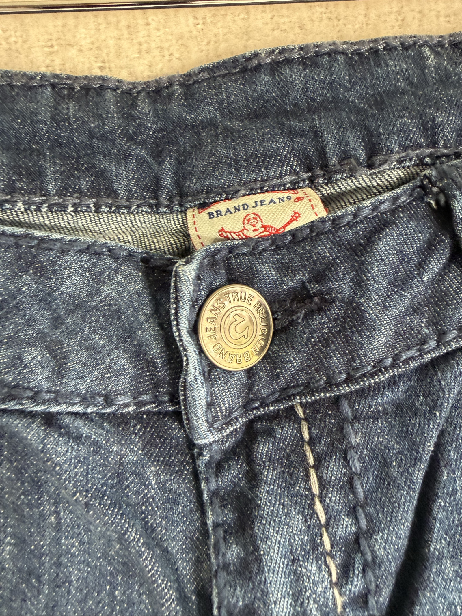 True Religion Dark Blue Denim Jeans UK 30 Slim Fit Classic Style image 3