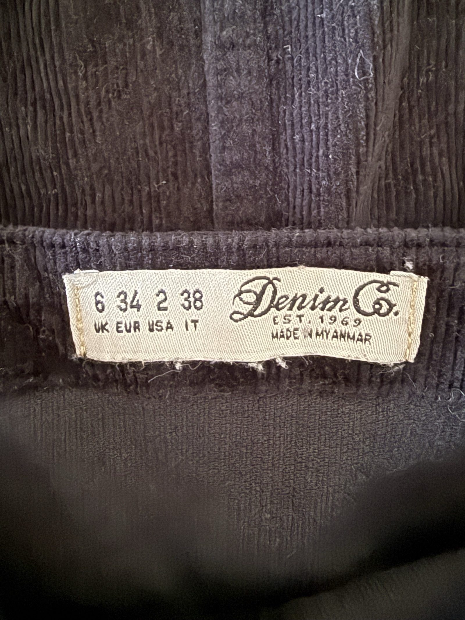 Denim Co Black Corduroy Button Front Dress UK 6 Stylish Sleeveless Pinafore image 3